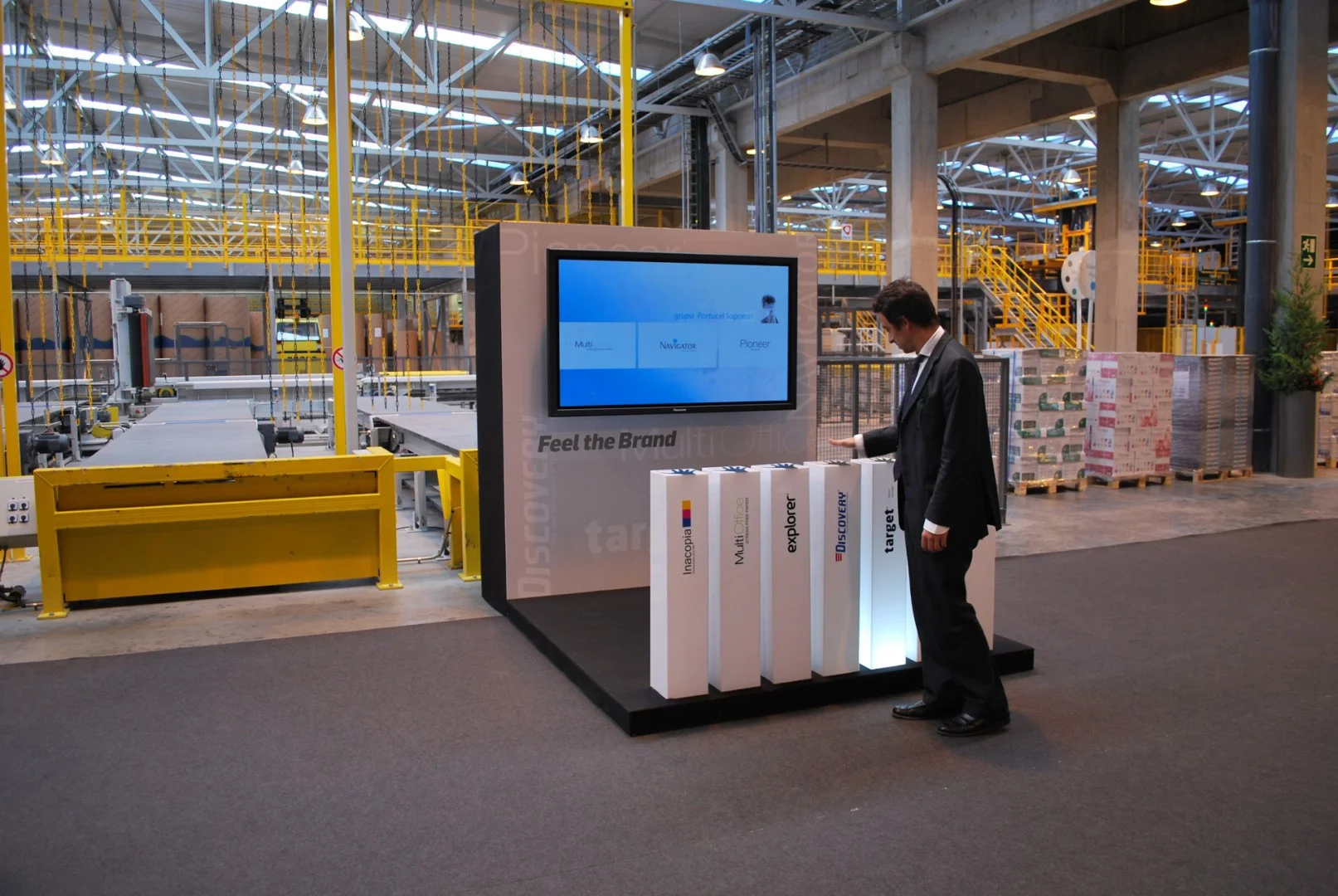 Interactive display visited inside a paper mill.